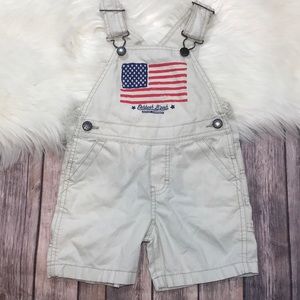 Oshkosh Vestbak American Flag Overall Shorts